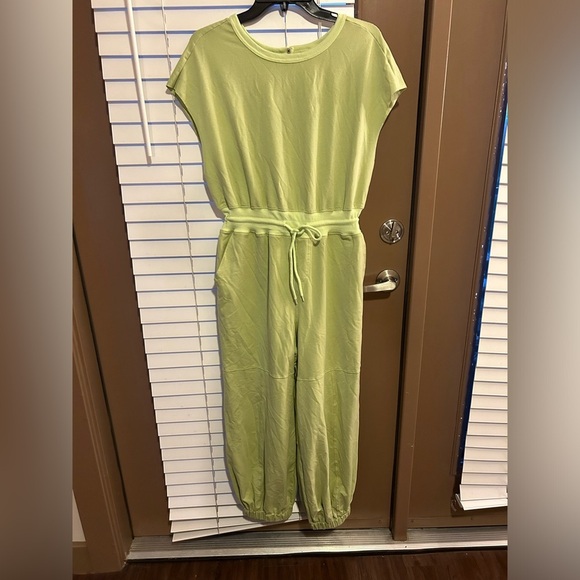 Casual One Piece Jumpsuits Loose Open Back Workout Onesie Outfits With Pockets - Picture 7 of 8